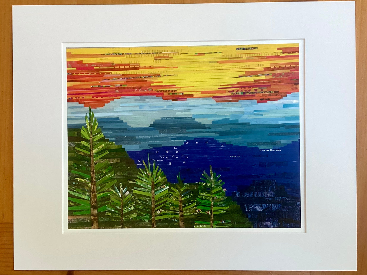 Blue Ridge Parkway, WNC strong, mountain landscape collage, mountain lover gift, for the mountain house, mountain decor, original art print