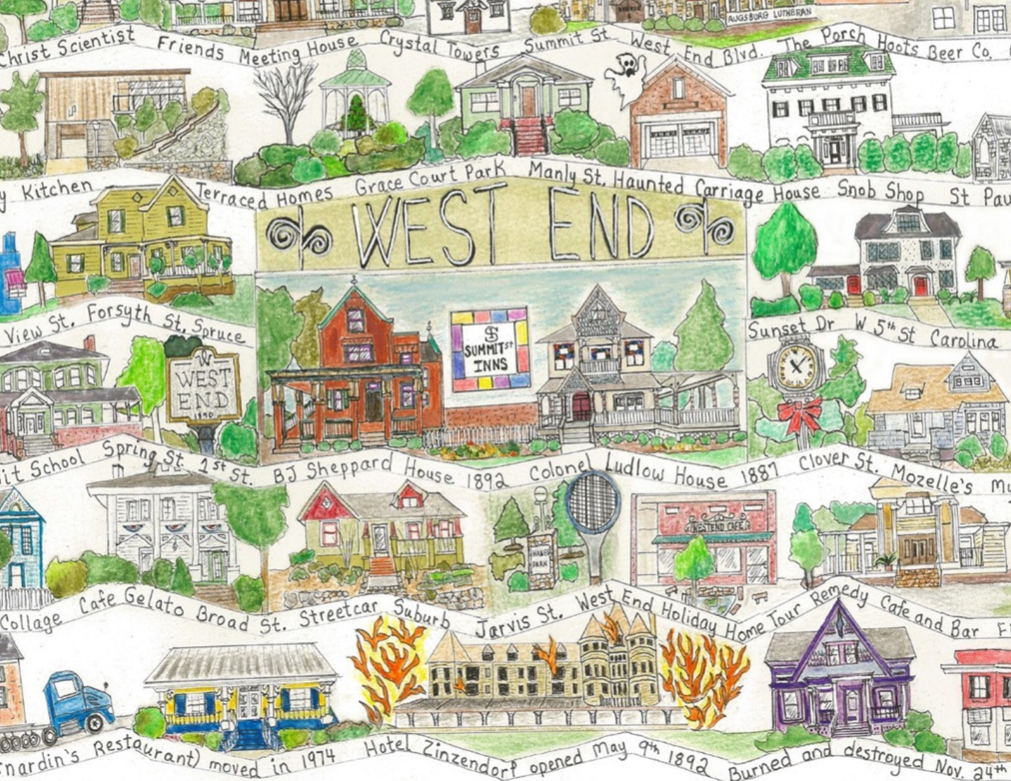 West End neighborhood print