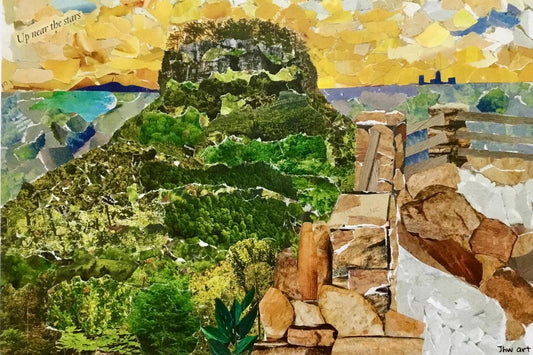 Pilot Mountain Collage Print, Pilot Mountain souvenir, NC Mountains, mountain scenery, mountain art, Pilot Mountain art, nature lover gift
