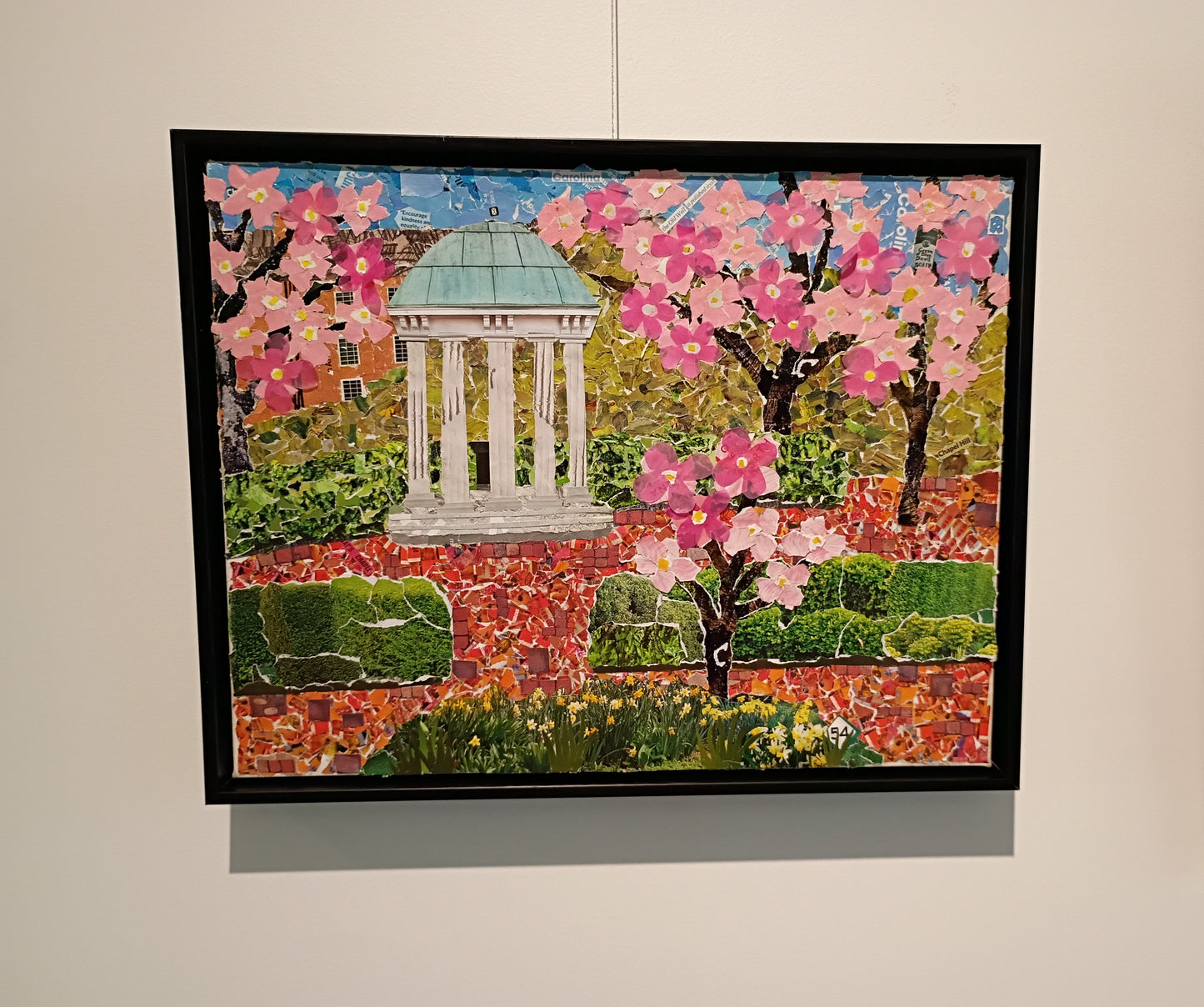 Springtime at the Old Well, Chapel Hill, Old Well, UNC-Chapel Hill, Tarheel gift, UNC-CH gift item, collage print, Carolina print, unc art