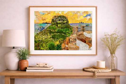 Pilot Mountain Collage Print, Pilot Mountain souvenir, NC Mountains, mountain scenery, mountain art, Pilot Mountain art, nature lover gift