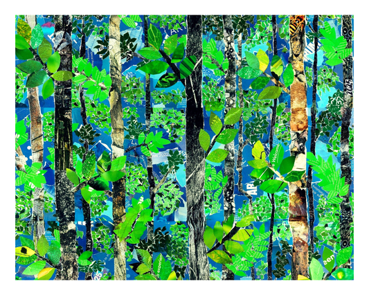 Healing Green Collage Print | Calming Nature Wall Art | Serene Green Abstract | Wellness Decor