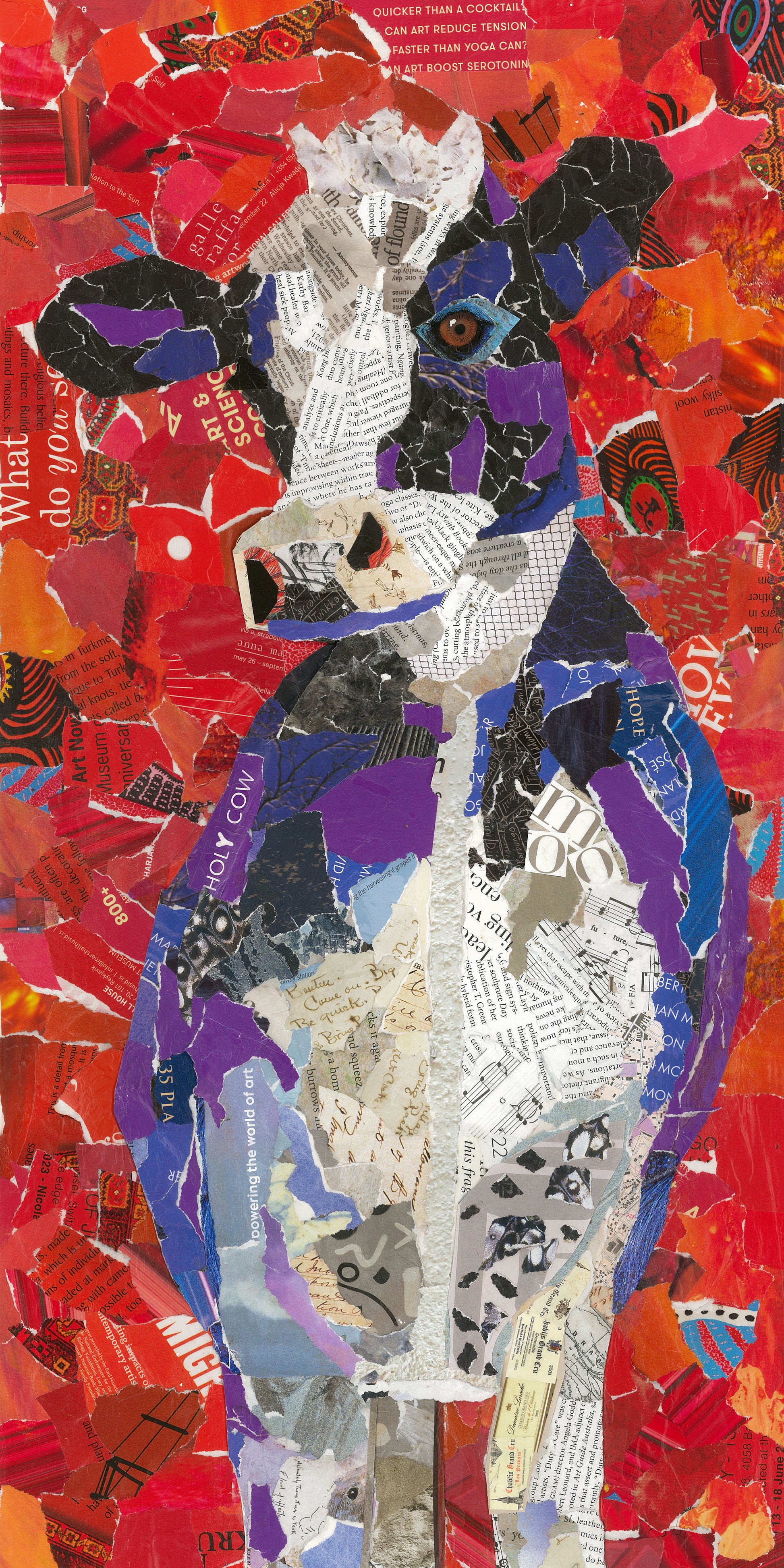 The original Bob collage cow from which this print is taken. 