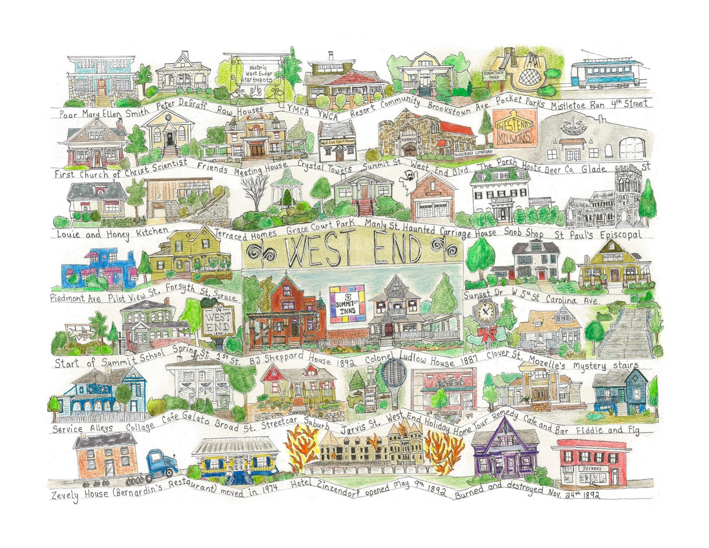 West End neighborhood print