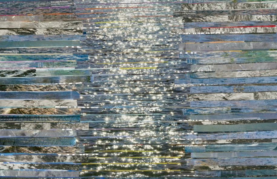 Shimmery Moonlight, moon art, magical art, moonlight on water, night time collage, the moon and stars, moonlight art