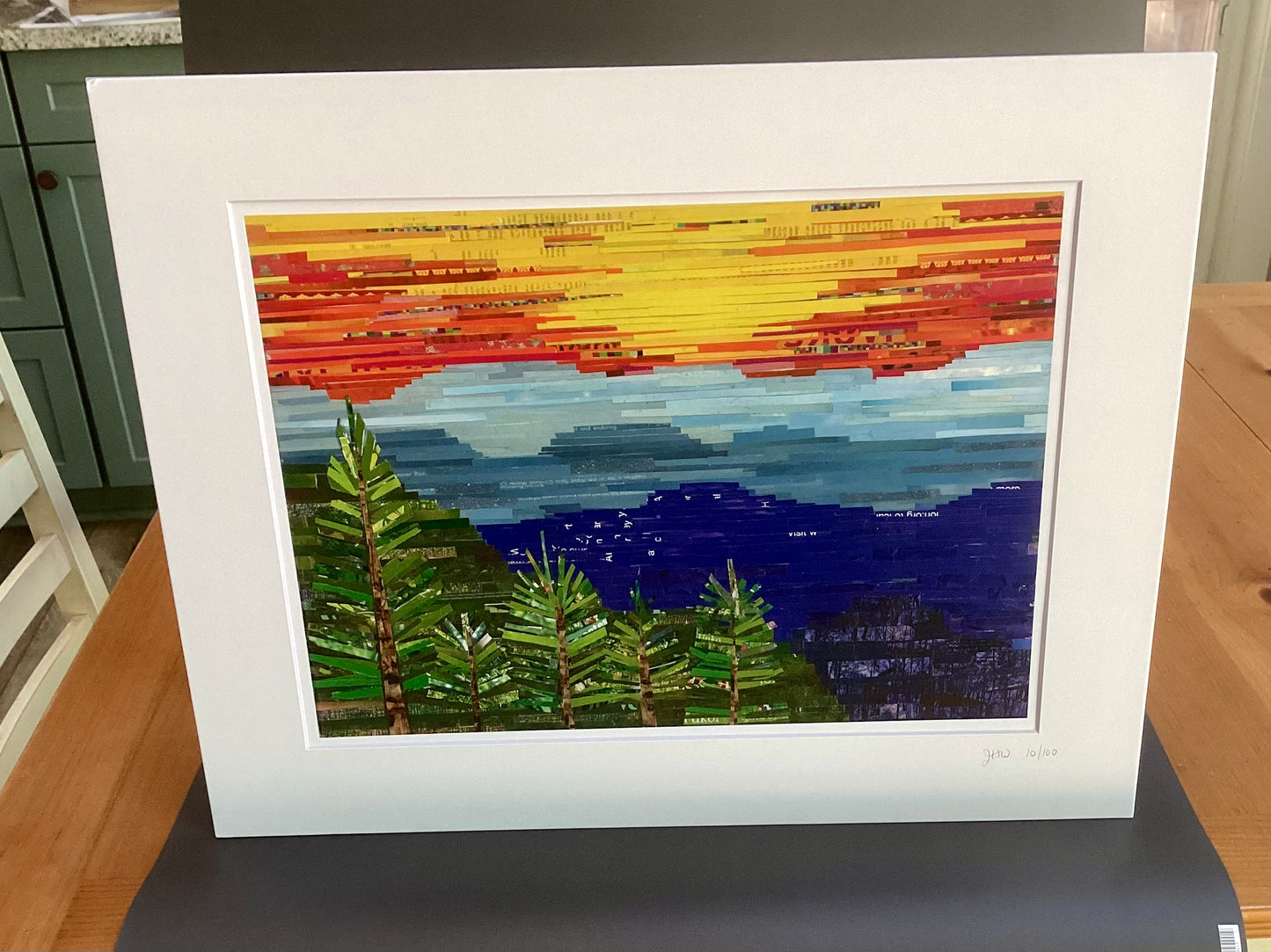 Blue Ridge Parkway, WNC strong, mountain landscape collage, mountain lover gift, for the mountain house, mountain decor, original art print