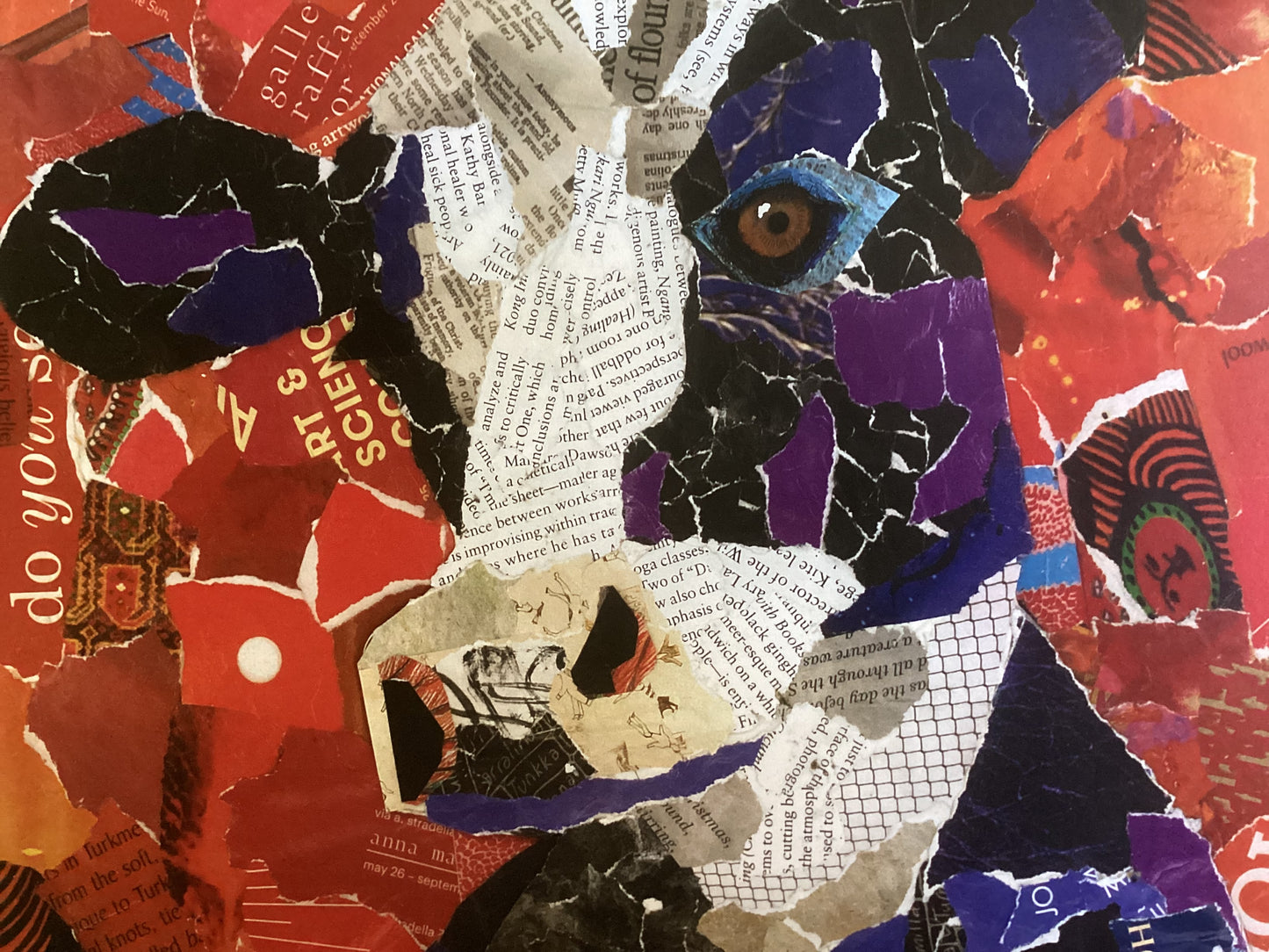 Bob, the Cow-whimsical cow collage, farm animal art, fun cow print, purple cow