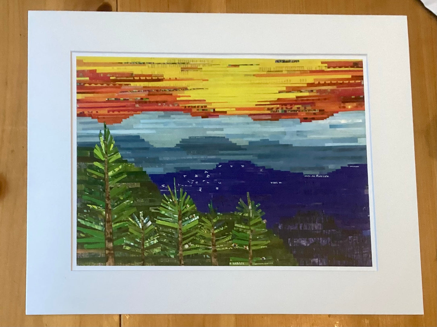 Blue Ridge Parkway, WNC strong, mountain landscape collage, mountain lover gift, for the mountain house, mountain decor, original art print