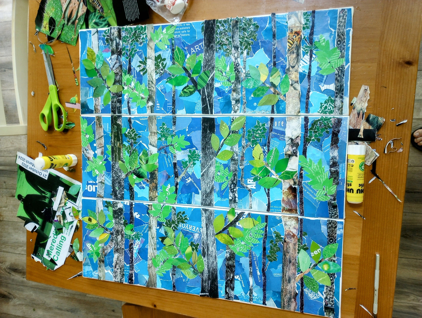 Healing Green Collage Print | Calming Nature Wall Art | Serene Green Abstract | Wellness Decor