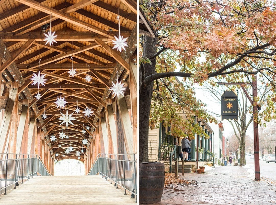 Old Salem Covered Bridge Paper Collage Print