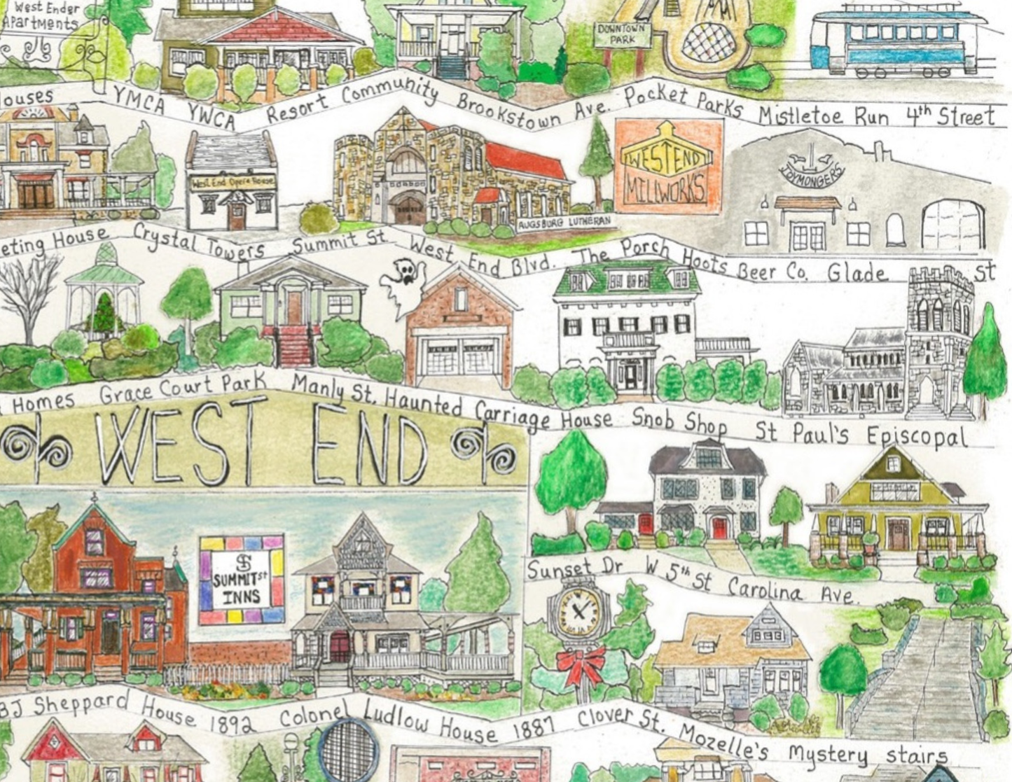 West End neighborhood print