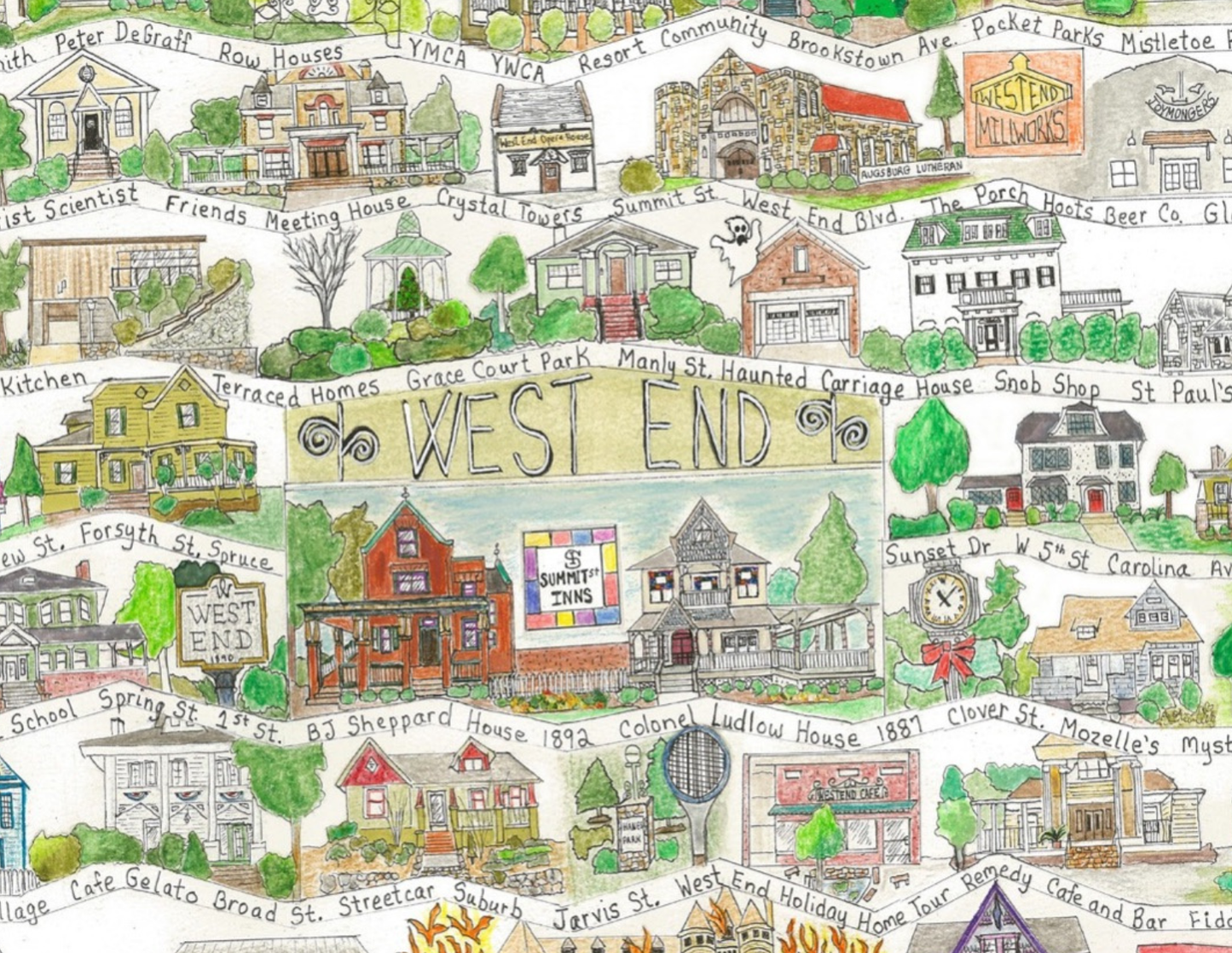 West End neighborhood print