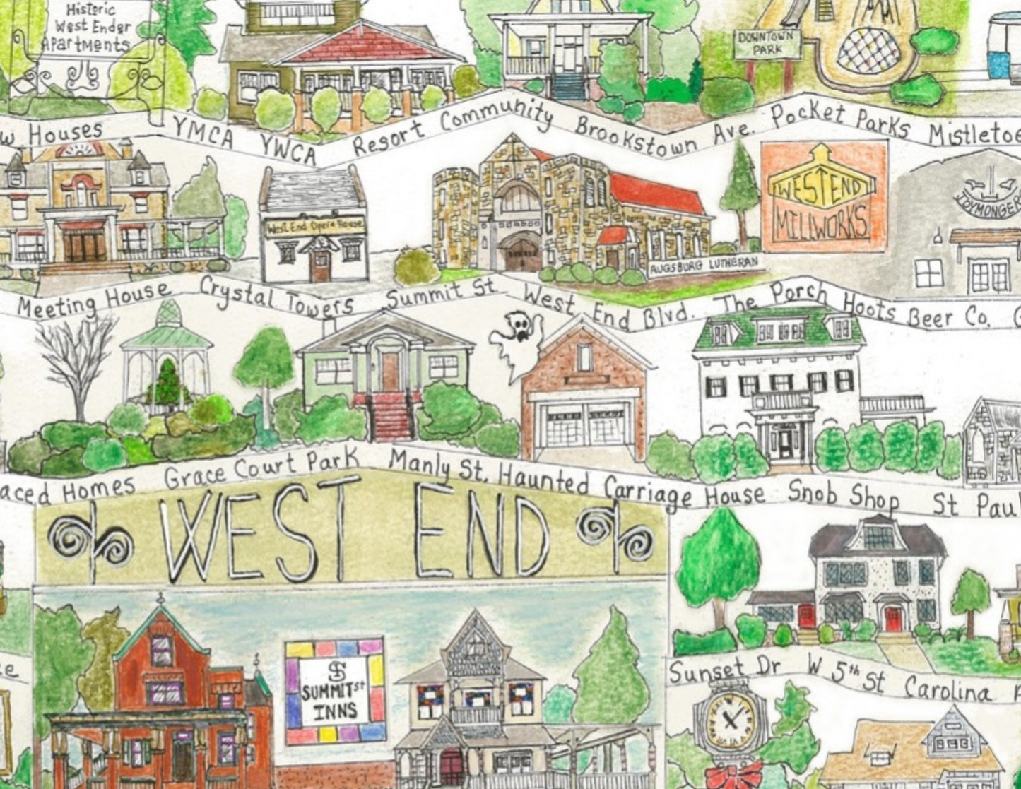 West End neighborhood print