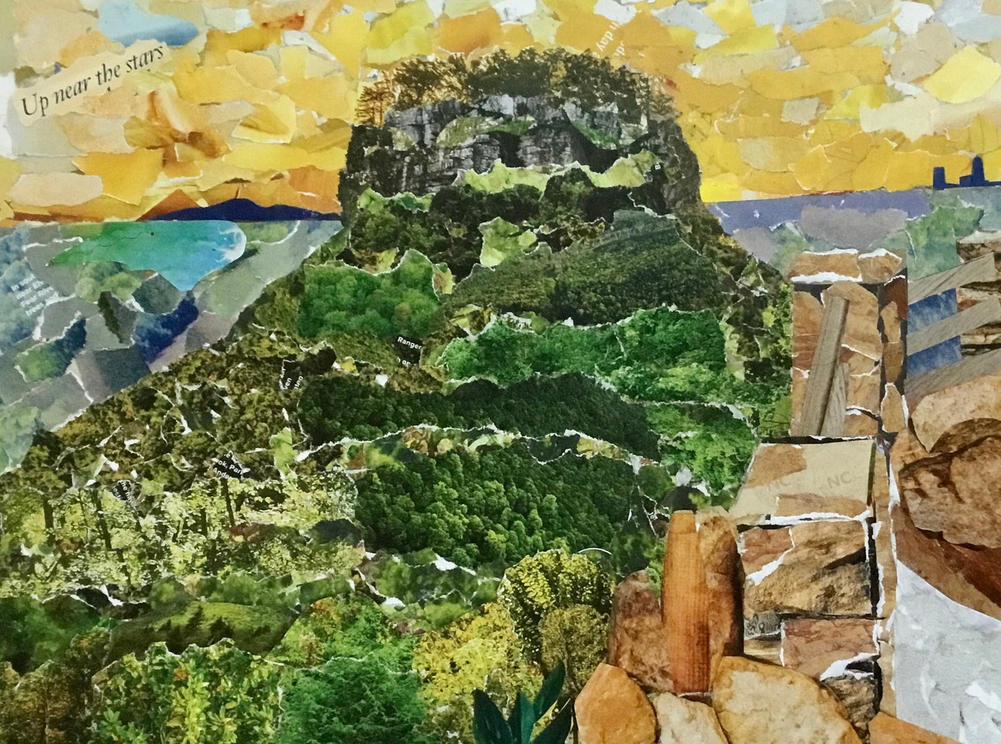 Pilot Mountain Collage Print, Pilot Mountain souvenir, NC Mountains, mountain scenery, mountain art, Pilot Mountain art, nature lover gift