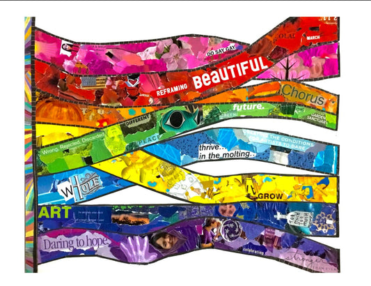 Pride Flag Collage, Pride Art, Colorful Wall decor, Winston Salem art, 2 sizes, unique pride art, pride colors, Pride Flag, collage art