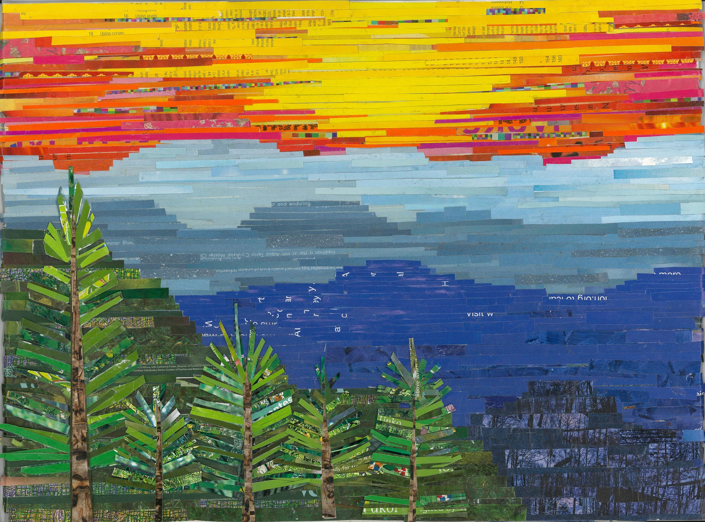 Blue Ridge Parkway, WNC strong, mountain landscape collage, mountain lover gift, for the mountain house, mountain decor, original art print