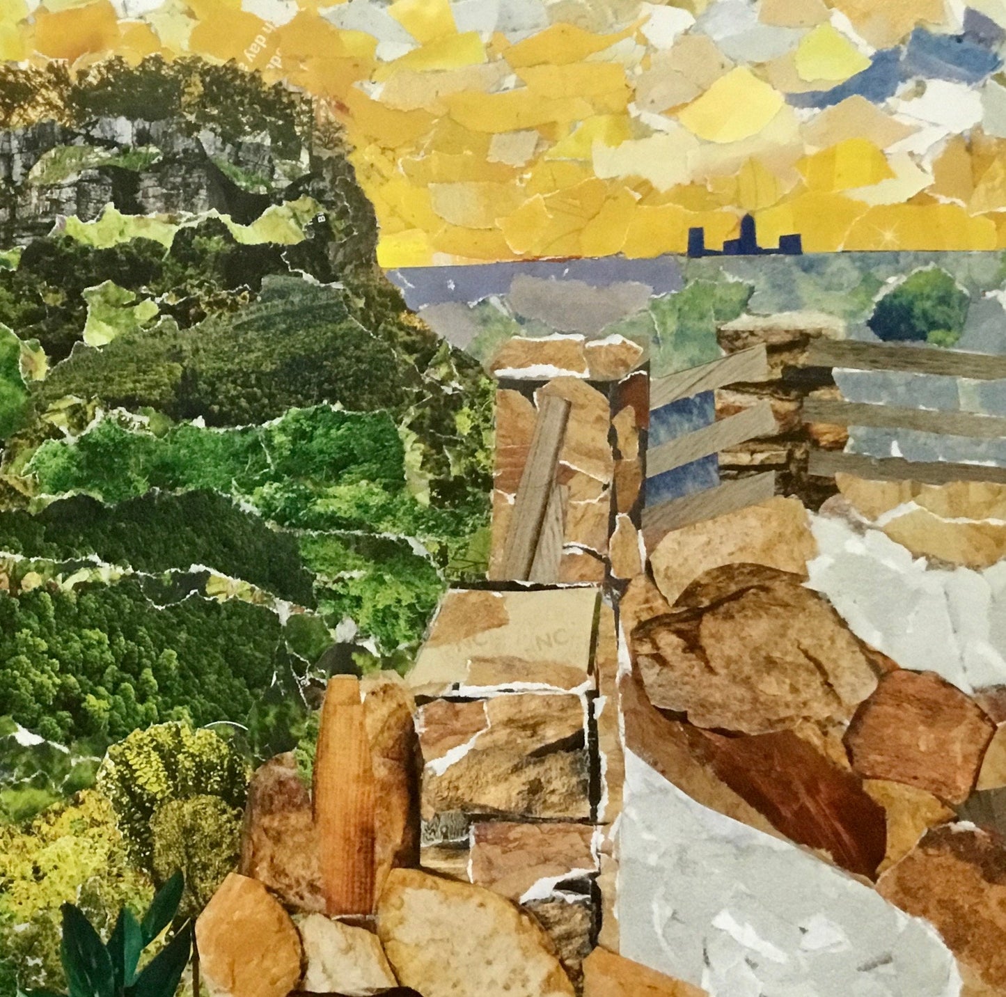 Pilot Mountain Collage Print, Pilot Mountain souvenir, NC Mountains, mountain scenery, mountain art, Pilot Mountain art, nature lover gift