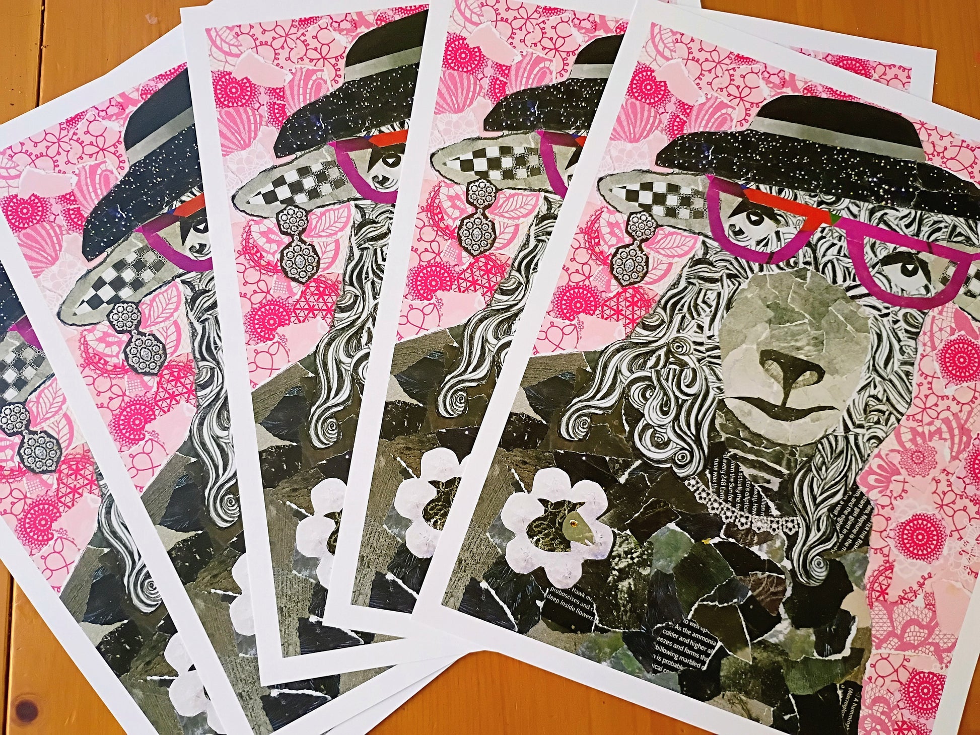 The prints showing the white border