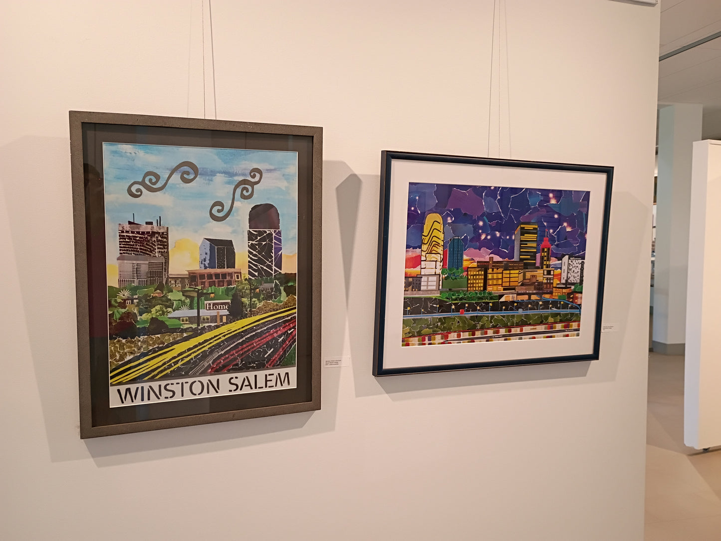 Winston Salem Art, Winston Salem print, Winston Salem skyline, WS local art, unique Winston Salem art, collage of Winston Salem downtown